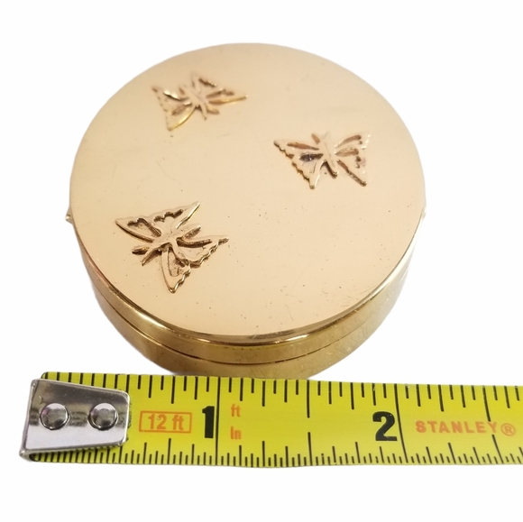 Vintage Mid Century 1940s Kotler & Kopit Brass Butterfly Mirrored Puff Compact - Picture 15 of 16